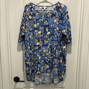 LuLaRoe Donald Duck Blue Cartoon Print Top
